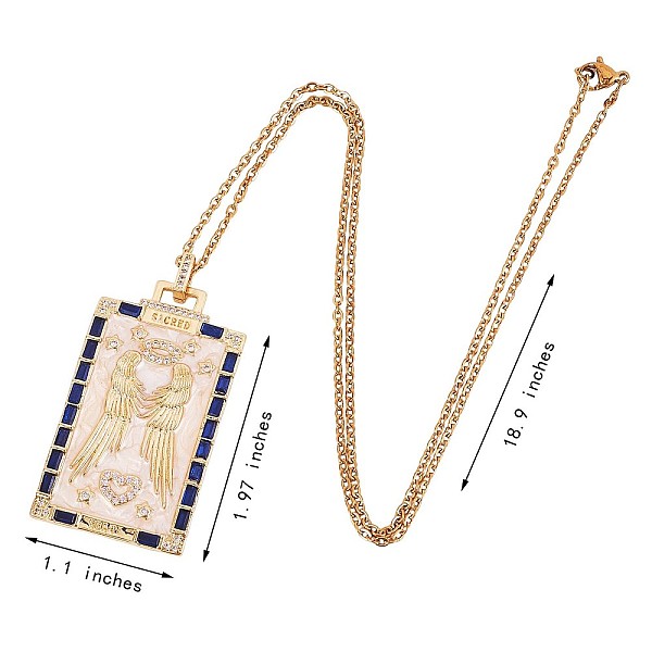PandaHall Dark Blue Cubic Zirconia Cross and Word Saint Tag Pendant Necklace, Brass Inspirational Jewelry for Women, Golden, 18.90 inch...
PandaHall Dark Blue Cubic Zirconia Cross and Word Saint Tag Pendant Necklace, Brass Inspirational Jewelry for Women, Golden, 18.90 inch...