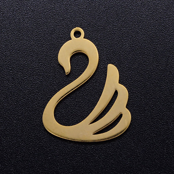 PandaHall 201 Stainless Steel Pendants, Swan, Golden, 23x17x1mm, Hole: 1.5mm 201 Stainless Steel Duck
PandaHall 201 Stainless Steel Pendants, Swan, Golden, 23x17x1mm, Hole: 1.5mm 201 Stainless Steel Duck