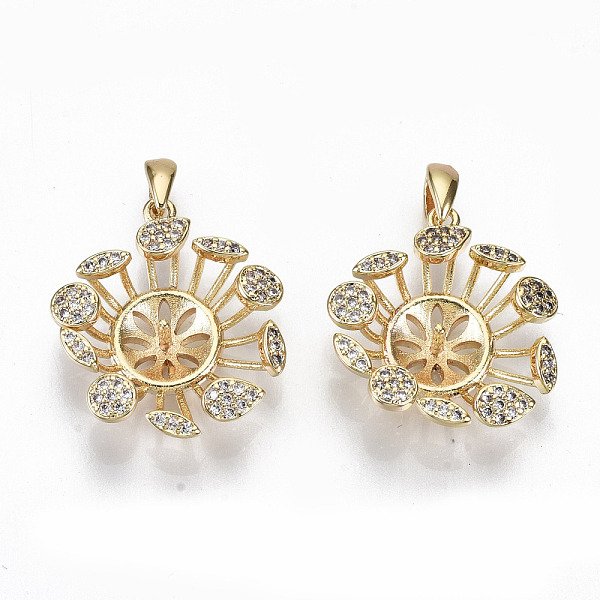 PandaHall Brass Micro Pave Clear Cubic Zirconia Peg Bails Pendants, with Brass Pinch Bail, for Half Drilled Bead, Nickel Free, Flower, Real...
PandaHall Brass Micro Pave Clear Cubic Zirconia Peg Bails Pendants, with Brass Pinch Bail, for Half Drilled Bead, Nickel Free, Flower, Real...