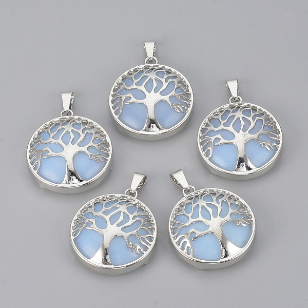 PandaHall Opalite Pendants, with Brass Findings, Flat Round with Tree of Life, Platinum, 30.5x27x8mm, Hole: 7x3mm Opalite Flat Round
PandaHall Opalite Pendants, with Brass Findings, Flat Round with Tree of Life, Platinum, 30.5x27x8mm, Hole: 7x3mm Opalite Flat Round