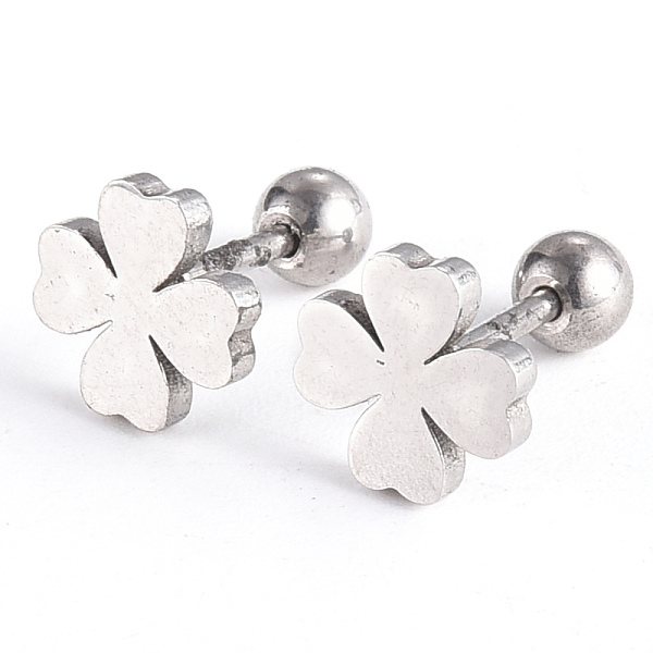 PandaHall 201 Stainless Steel Barbell Cartilage Earrings, Screw Back Earrings, with 304 Stainless Steel Pins, Four Leaf Clover, Stainless...
PandaHall 201 Stainless Steel Barbell Cartilage Earrings, Screw Back Earrings, with 304 Stainless Steel Pins, Four Leaf Clover, Stainless...