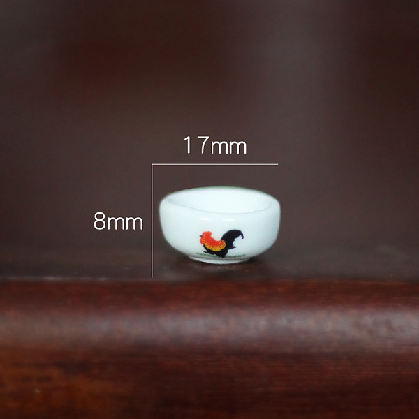 PandaHall Miniature Porcelain Bowl Ornaments, Micro Dollhouse Accessories, Simulation Prop Decorations, Rooster Pattern, 17x8mm Porcelain...
PandaHall Miniature Porcelain Bowl Ornaments, Micro Dollhouse Accessories, Simulation Prop Decorations, Rooster Pattern, 17x8mm Porcelain...
