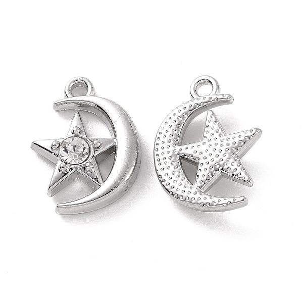 PandaHall Alloy Crystal Rhinestone Pendants, Star with Moon Charms, Platinum, 17.5x13x4mm, Hole: 1.6mm Alloy+Rhinestone Moon Clear
PandaHall Alloy Crystal Rhinestone Pendants, Star with Moon Charms, Platinum, 17.5x13x4mm, Hole: 1.6mm Alloy+Rhinestone Moon Clear