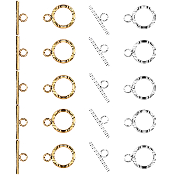PandaHall 10 Set 2 Colors 304 Stainless Steel Toggle Clasps Set, with 20pcs Iron Open Jump Rings, Golden & Silver, 6x0.7mm, 5 set/color 304...
PandaHall 10 Set 2 Colors 304 Stainless Steel Toggle Clasps Set, with 20pcs Iron Open Jump Rings, Golden & Silver, 6x0.7mm, 5 set/color 304...
