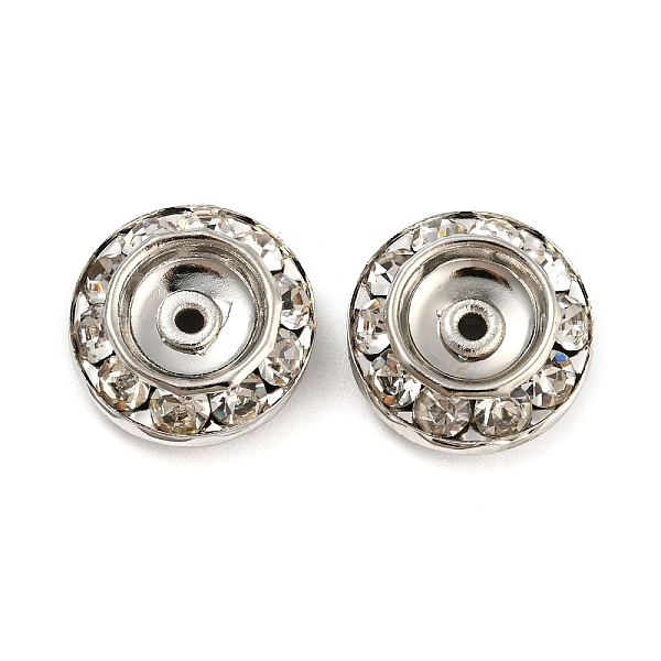 PandaHall Brass Rhinestone Beads, Flat Round, Platinum, 15x6~6.5mm, Hole: 1.2~1.4mm Brass+Rhinestone Flat Round Clear
PandaHall Brass Rhinestone Beads, Flat Round, Platinum, 15x6~6.5mm, Hole: 1.2~1.4mm Brass+Rhinestone Flat Round Clear