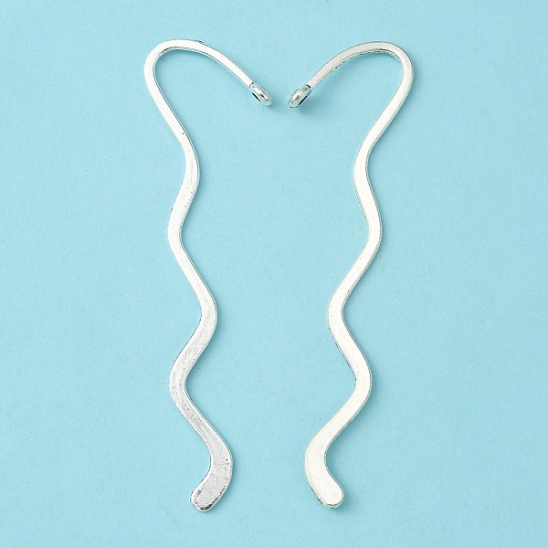 PandaHall Zinc Alloy Wavy Bookmarks, Cadmium Free & Nickel Free & Lead Free, Antique Silver, 86x24x1mm, Hole: 2.5mm Alloy
PandaHall Zinc Alloy Wavy Bookmarks, Cadmium Free & Nickel Free & Lead Free, Antique Silver, 86x24x1mm, Hole: 2.5mm Alloy