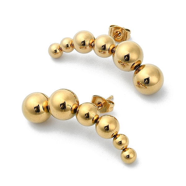 PandaHall Ion Plating(IP) 304 Stainless Steel Stud Earrings, Round Beaded Curved Bar, Golden, 32.5x12mm 304 Stainless Steel Round
PandaHall Ion Plating(IP) 304 Stainless Steel Stud Earrings, Round Beaded Curved Bar, Golden, 32.5x12mm 304 Stainless Steel Round