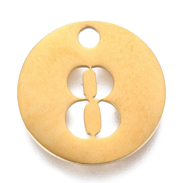 PandaHall 304 Stainless Steel Pendants, Cut-Out, Hollow, Flat Round with Number, Golden, Num.8, 19x1.5mm, Hole: 2.5mm Stainless Steel Flat...
PandaHall 304 Stainless Steel Pendants, Cut-Out, Hollow, Flat Round with Number, Golden, Num.8, 19x1.5mm, Hole: 2.5mm Stainless Steel Flat...