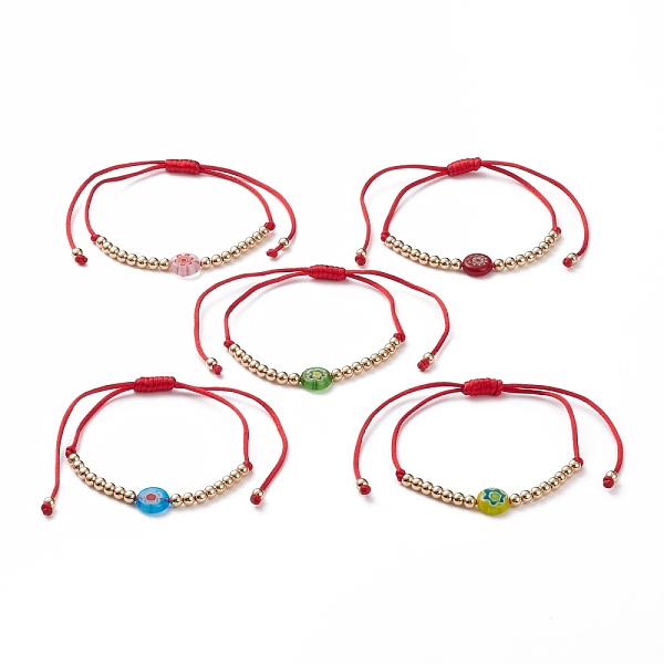PandaHall Adjustable Nylon Cord Braided Bead Bracelets, with Flat Round Millefiori Glass Beads and Golden Plated Brass Round Beads, Mixed..., Multicolor
PandaHall Adjustable Nylon Cord Braided Bead Bracelets, with Flat Round Millefiori Glass Beads and Golden Plated Brass Round Beads, Mixed..., Multicolor