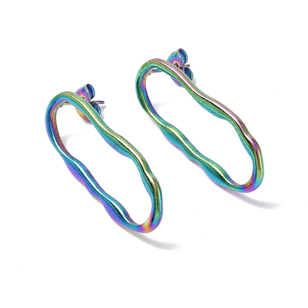 PandaHall Ion Plating(IP) 304 Stainless Steel Twist Hollow Oval Stud Earrings for Women, Rainbow Color, 35x13mm, Pin: 0.7mm 304 Stainless...
PandaHall Ion Plating(IP) 304 Stainless Steel Twist Hollow Oval Stud Earrings for Women, Rainbow Color, 35x13mm, Pin: 0.7mm 304 Stainless...