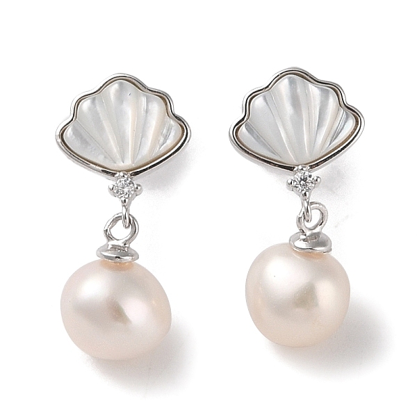 PandaHall Sterling Silver Stud Earrings, with Natural Pearl and Cubic Zirconia, Shell Shape, Platinum, 20.5x9.5mm Sterling Silver Shell...
PandaHall Sterling Silver Stud Earrings, with Natural Pearl and Cubic Zirconia, Shell Shape, Platinum, 20.5x9.5mm Sterling Silver Shell...