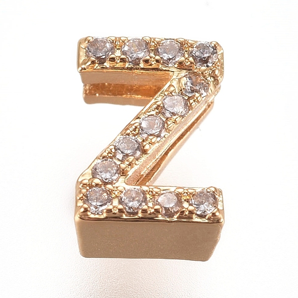 PandaHall Golden Plated Brass Micro Pave Cubic Zirconia Slide Charms, Letter, Clear, Letter.Z, 7~7.5x1.5~6.5x3mm, Hole: 6x1mm Brass+Cubic...
PandaHall Golden Plated Brass Micro Pave Cubic Zirconia Slide Charms, Letter, Clear, Letter.Z, 7~7.5x1.5~6.5x3mm, Hole: 6x1mm Brass+Cubic...
