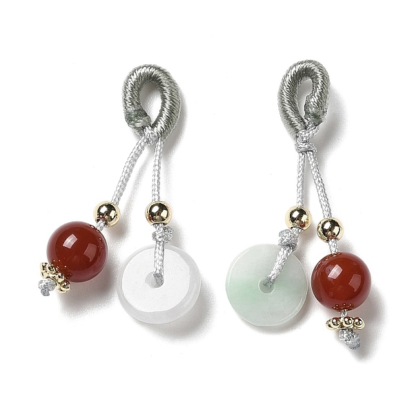 PandaHall Natural Jadeite Pendants, Donut/Pi Disc Charms, with Round Natural Agate Cord Tassel, 28.5~32mm, Pendants: 9x1.5~3mm, Hole: 4x2mm...
PandaHall Natural Jadeite Pendants, Donut/Pi Disc Charms, with Round Natural Agate Cord Tassel, 28.5~32mm, Pendants: 9x1.5~3mm, Hole: 4x2mm...