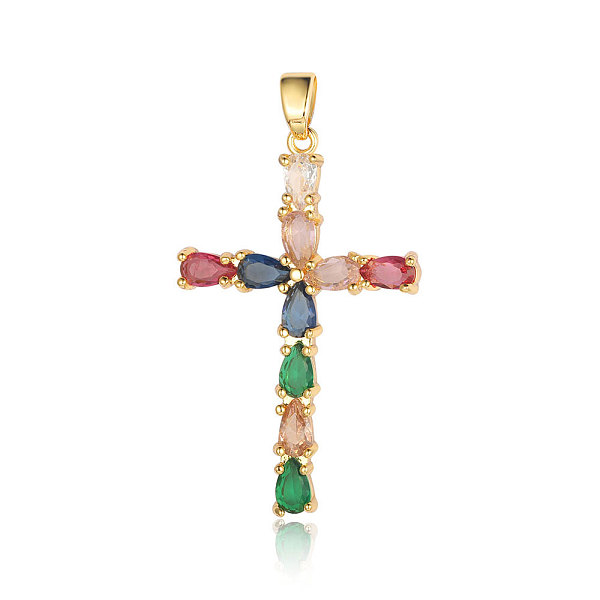PandaHall Brass Micro Pave Colorful Cubic Zirconia Pendants, Cross Charms, Real 18K Gold Plated, 34x21x3.4mm Brass+Cubic Zirconia Cross
PandaHall Brass Micro Pave Colorful Cubic Zirconia Pendants, Cross Charms, Real 18K Gold Plated, 34x21x3.4mm Brass+Cubic Zirconia Cross
