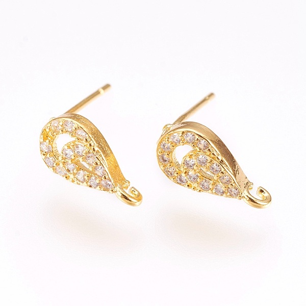 PandaHall Brass Micro Pave Cubic Zirconia Stud Earring Findings, with Loop, Lead Free & Cadmium Free, Teardrop, Clear, Golden, 11.5x6x2.5mm...
PandaHall Brass Micro Pave Cubic Zirconia Stud Earring Findings, with Loop, Lead Free & Cadmium Free, Teardrop, Clear, Golden, 11.5x6x2.5mm...