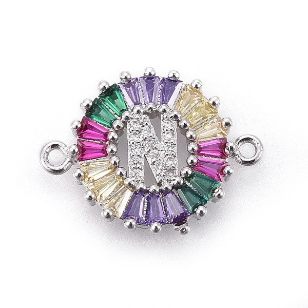PandaHall Brass Micro Pave Cubic Zirconia Links, Flat Round with Letter, Colorful, Platinum, Letter.N, 15.5x20.5x2mm, Hole: 1.2mm...
PandaHall Brass Micro Pave Cubic Zirconia Links, Flat Round with Letter, Colorful, Platinum, Letter.N, 15.5x20.5x2mm, Hole: 1.2mm...