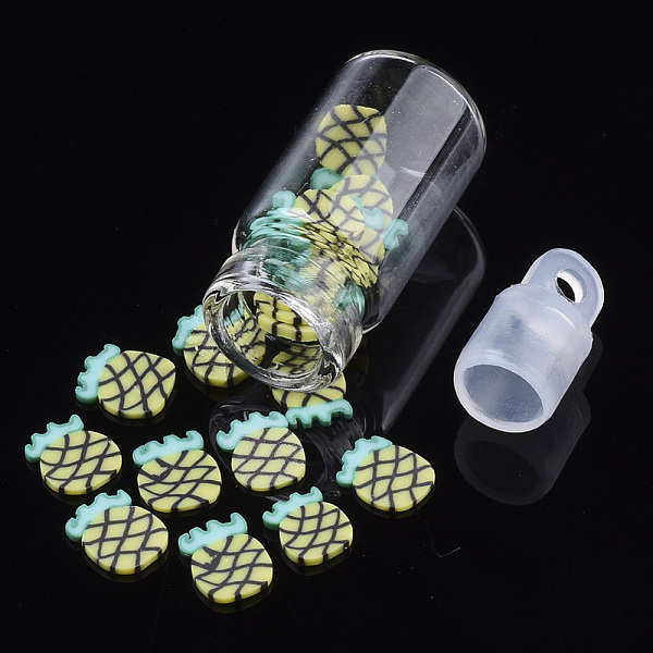 PandaHall Handmade Polymer Clay Nail Art Decoration Accessories, with Glass Wishing Bottle and CCB Plastic Bottle Stopper, Pineapple, Yellow...
PandaHall Handmade Polymer Clay Nail Art Decoration Accessories, with Glass Wishing Bottle and CCB Plastic Bottle Stopper, Pineapple, Yellow...