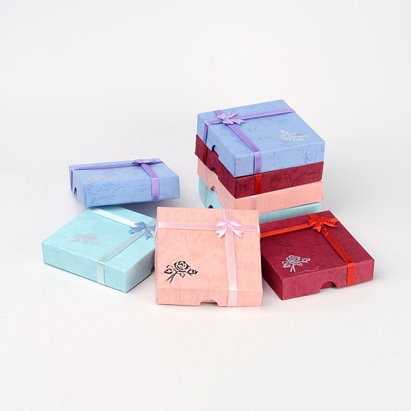 PandaHall Cardboard Bracelet Boxes with Flower, Sponge and Fabric inside, Square, Mixed-Color, about 9cm long, 9cm wide, 2cm thick Paper..., Multicolor
PandaHall Cardboard Bracelet Boxes with Flower, Sponge and Fabric inside, Square, Mixed-Color, about 9cm long, 9cm wide, 2cm thick Paper..., Multicolor