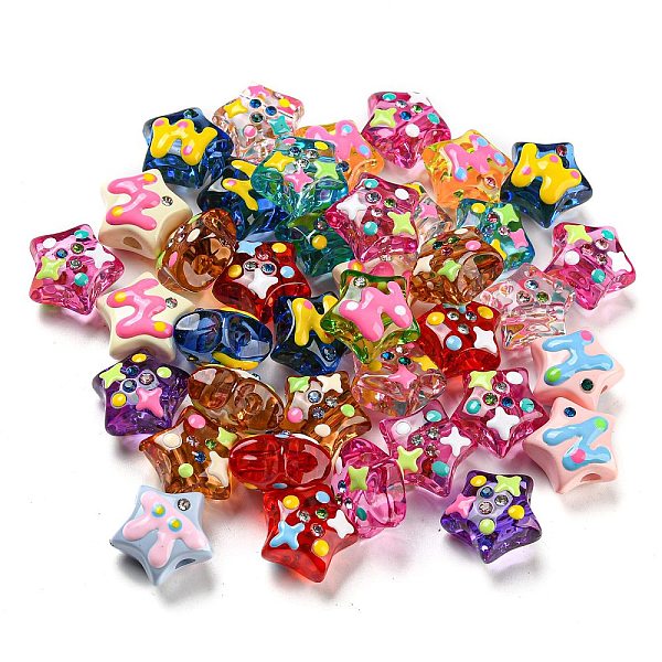 PandaHall Enamel Acrylic Beads, with Rhinestone, Star, Mixed Color, 17.2x17.8x9.8mm, Hole: 3.5mm Acrylic Star Multicolor
PandaHall Enamel Acrylic Beads, with Rhinestone, Star, Mixed Color, 17.2x17.8x9.8mm, Hole: 3.5mm Acrylic Star Multicolor