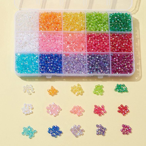 PandaHall 4200Pcs 15 Colors Bicone AB Color Plated Eco-Friendly Transparent Acrylic Beads, Mixed Color, 4x4mm, Hole: 1mm, 280pcs/color..., Multicolor
PandaHall 4200Pcs 15 Colors Bicone AB Color Plated Eco-Friendly Transparent Acrylic Beads, Mixed Color, 4x4mm, Hole: 1mm, 280pcs/color..., Multicolor