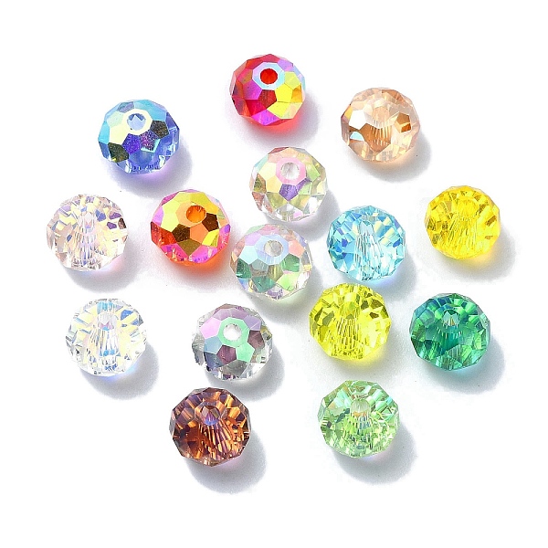 PandaHall AB Color Plated Glass Beads, Faceted Rondelle, Mixed Color, 6x4mm, Hole: 1.4mm Glass Rondelle Multicolor
PandaHall AB Color Plated Glass Beads, Faceted Rondelle, Mixed Color, 6x4mm, Hole: 1.4mm Glass Rondelle Multicolor