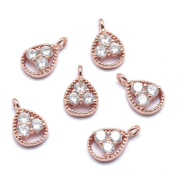 PandaHall Brass Charms, with Cubic Zirconia, Cadmium Free & Nickel Free & Lead Free, Teardrop, Clear, Real Rose Gold Plated, 13x8x3mm, Hole...
PandaHall Brass Charms, with Cubic Zirconia, Cadmium Free & Nickel Free & Lead Free, Teardrop, Clear, Real Rose Gold Plated, 13x8x3mm, Hole...