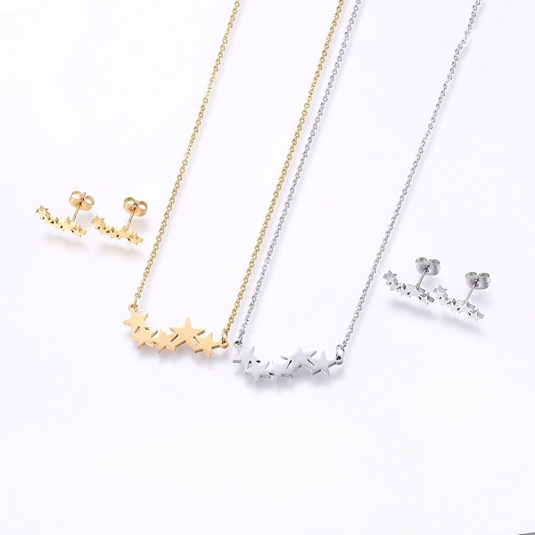 PandaHall 304 Stainless Steel Jewelry Sets, Stud Earrings and Pendant Necklaces, Star, Mixed Color, 18.9 inch(48cm), Stud Earrings..., Multicolor
PandaHall 304 Stainless Steel Jewelry Sets, Stud Earrings and Pendant Necklaces, Star, Mixed Color, 18.9 inch(48cm), Stud Earrings..., Multicolor