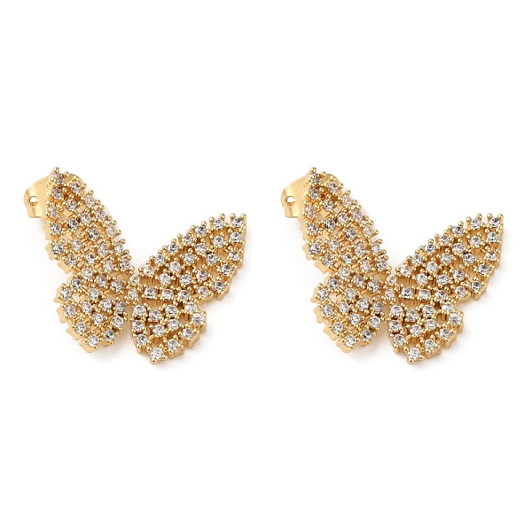 PandaHall Butterfly Rack Plating Brass Stud Earrings, with Clear Cubic Zirconia, Lead Free & Cadmium Free, Real 18K Gold Plated, 24x23.5mm...
PandaHall Butterfly Rack Plating Brass Stud Earrings, with Clear Cubic Zirconia, Lead Free & Cadmium Free, Real 18K Gold Plated, 24x23.5mm...