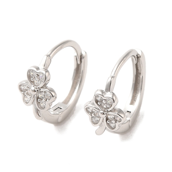 PandaHall Rhodium Plated Sterling Silver Hoop Earrings with Rhinestone, Clover, with S925 Stamp, Platinum, 12.5x6.5mm Rhinestone Clover
PandaHall Rhodium Plated Sterling Silver Hoop Earrings with Rhinestone, Clover, with S925 Stamp, Platinum, 12.5x6.5mm Rhinestone Clover