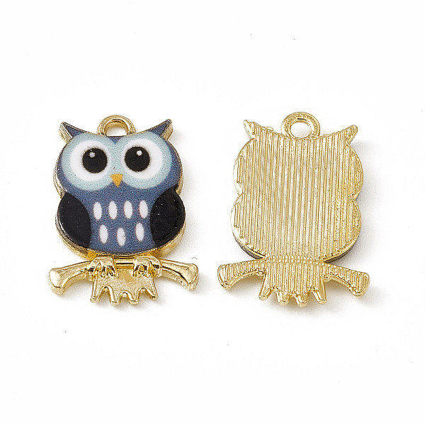 PandaHall Painted Alloy Pendants, Owl Charm, Cadmium Free & Nickel Free & Lead Free, Golden, Slate Blue, 21.5x15x2.3mm, Hole: 2mm Alloy Owl
PandaHall Painted Alloy Pendants, Owl Charm, Cadmium Free & Nickel Free & Lead Free, Golden, Slate Blue, 21.5x15x2.3mm, Hole: 2mm Alloy Owl