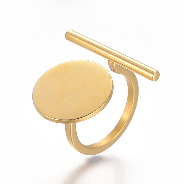 PandaHall 304 Stainless Steel Cuff Rings, Open Rings, Flat Round & Bar, Golden, Size 7, 17mm 304 Stainless Steel
PandaHall 304 Stainless Steel Cuff Rings, Open Rings, Flat Round & Bar, Golden, Size 7, 17mm 304 Stainless Steel