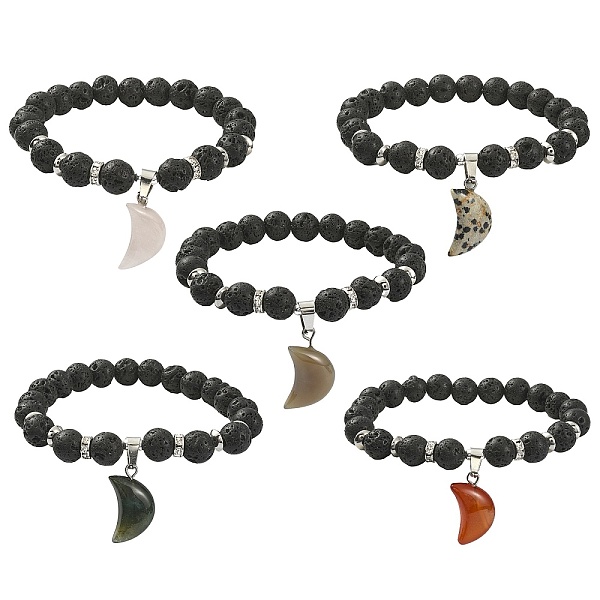 PandaHall Natural Lava Rock Round Beaded Stretch Bracelet, Natural & Synthetic Mixed Gemstone Moon Charms Adjustable Bracelet for Women..., Black
PandaHall Natural Lava Rock Round Beaded Stretch Bracelet, Natural & Synthetic Mixed Gemstone Moon Charms Adjustable Bracelet for Women..., Black