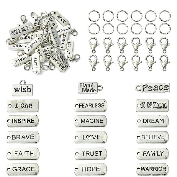 PandaHall DIY Inspirational Word Tibetan Style Alloy Pendants Keychain Making Kits, Mixed Color, 12x6mm, Hole: 1.2mm Alloy Word
PandaHall DIY Inspirational Word Tibetan Style Alloy Pendants Keychain Making Kits, Mixed Color, 12x6mm, Hole: 1.2mm Alloy Word