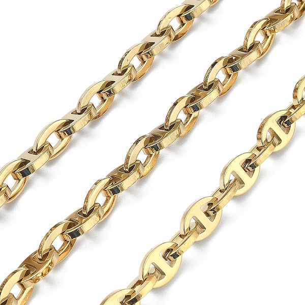 PandaHall Ion Plating(IP) 304 Stainless Steel Oval Link Chains, Unwelded, with Spool, Golden, 9.5x6x1.5mm and 9x5.5x1mm 304 Stainless Steel
PandaHall Ion Plating(IP) 304 Stainless Steel Oval Link Chains, Unwelded, with Spool, Golden, 9.5x6x1.5mm and 9x5.5x1mm 304 Stainless Steel