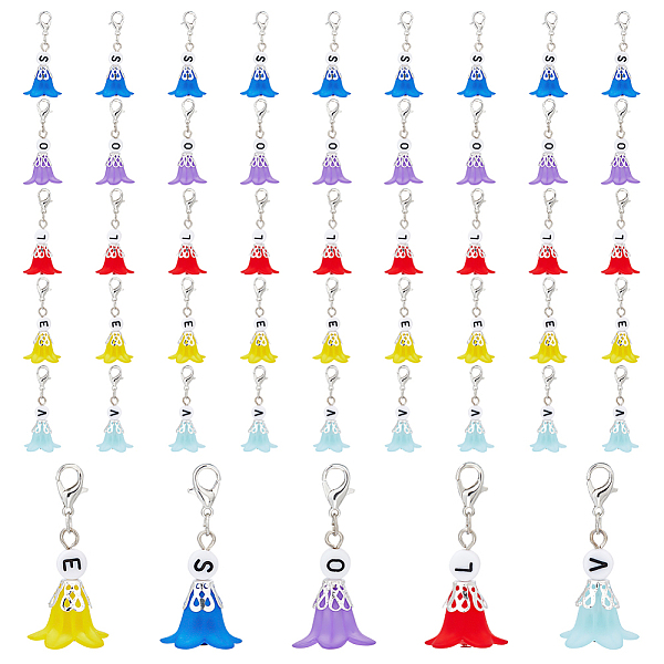 PandaHall HOBBIESAY 50Pcs 5 Colors Frosted Flower Transparent Acrylic Pendant Decoration, with Natural & Dyed Malaysia Jade Beads and Random..., Multicolor
PandaHall HOBBIESAY 50Pcs 5 Colors Frosted Flower Transparent Acrylic Pendant Decoration, with Natural & Dyed Malaysia Jade Beads and Random..., Multicolor