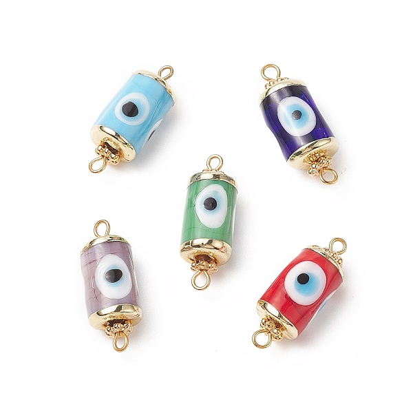 PandaHall Handmade Evil Eye Lampwork Connector Charms, Column Links, with Golden Plated Brass Double Loops, Mixed Color, 25~26.5x10mm, Hole..., Multicolor
PandaHall Handmade Evil Eye Lampwork Connector Charms, Column Links, with Golden Plated Brass Double Loops, Mixed Color, 25~26.5x10mm, Hole..., Multicolor