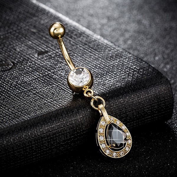 PandaHall Piercing Jewelry, Brass Cubic Zirconia Navel Ring, Belly Rings, with 304 Stainless Steel Bar, Cadmium Free & Lead Free, teardrop..., Black
PandaHall Piercing Jewelry, Brass Cubic Zirconia Navel Ring, Belly Rings, with 304 Stainless Steel Bar, Cadmium Free & Lead Free, teardrop..., Black