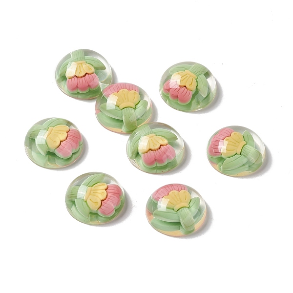 PandaHall Transparent Flower Resin Cabochons, Half Round, Dark Sea Green, Flower Pattern, 24.5x9.5mm Resin Flower
PandaHall Transparent Flower Resin Cabochons, Half Round, Dark Sea Green, Flower Pattern, 24.5x9.5mm Resin Flower