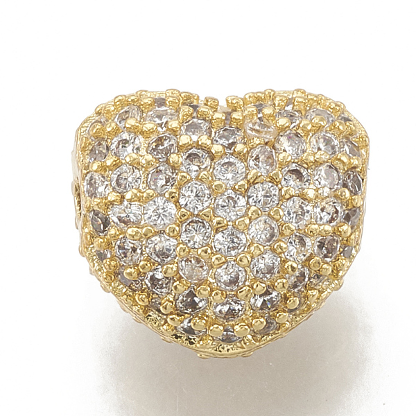 PandaHall Brass Micro Pave Cubic Zirconia Beads, Heart, Clear, Golden, 8x7x5mm, Hole: 1mm Brass+Cubic Zirconia Heart Clear
PandaHall Brass Micro Pave Cubic Zirconia Beads, Heart, Clear, Golden, 8x7x5mm, Hole: 1mm Brass+Cubic Zirconia Heart Clear