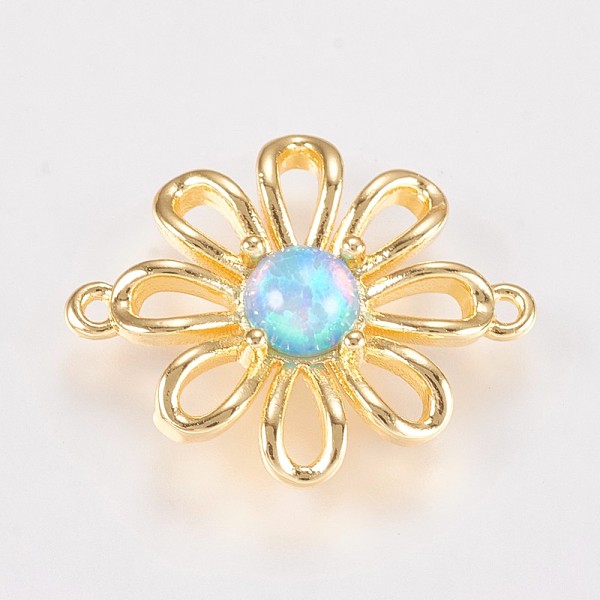 PandaHall Brass Flower Links connectors, with Synthetic Opal Stamen, Golden Plated, Deep Sky Blue, 19x15.5x3.5mm, Hole: 1.2mm Brass Flower...
PandaHall Brass Flower Links connectors, with Synthetic Opal Stamen, Golden Plated, Deep Sky Blue, 19x15.5x3.5mm, Hole: 1.2mm Brass Flower...