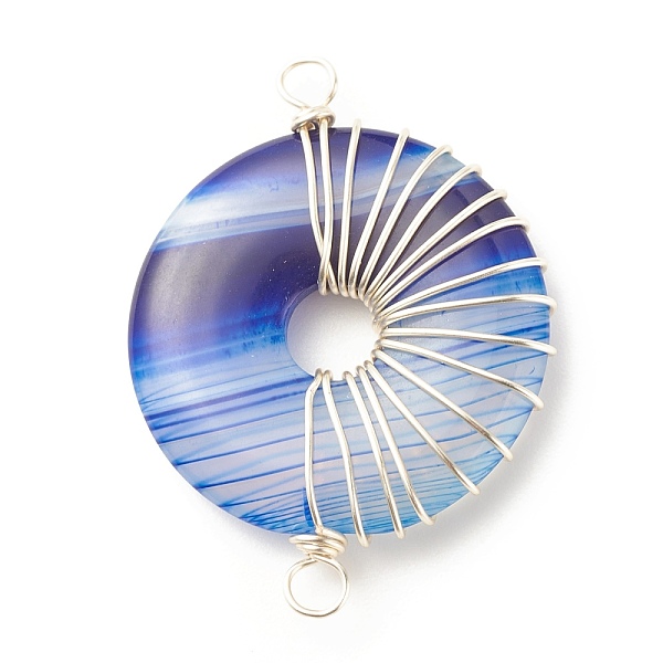 PandaHall Natural Striped Agate Connector Charms, Twisted with Copper Wire, Dyed, Mixed Color, Flat Round/Disc, Silver..., Multicolor
PandaHall Natural Striped Agate Connector Charms, Twisted with Copper Wire, Dyed, Mixed Color, Flat Round/Disc, Silver..., Multicolor