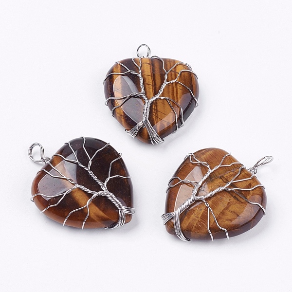 PandaHall Natural Tiger Eye Pendants, with Brass Findings, Heart, Platinum, 39~42x30~31x10~11mm, Hole: 5mm Tiger Eye Heart
PandaHall Natural Tiger Eye Pendants, with Brass Findings, Heart, Platinum, 39~42x30~31x10~11mm, Hole: 5mm Tiger Eye Heart