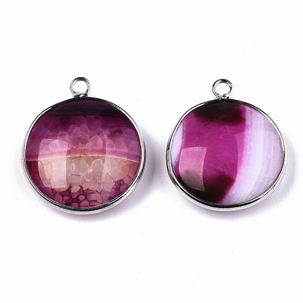 PandaHall Natural Crackle Agate Pendants, with Platinum Plated Brass Findings, Dyed & Heated, Flat Round, Medium Violet Red...
PandaHall Natural Crackle Agate Pendants, with Platinum Plated Brass Findings, Dyed & Heated, Flat Round, Medium Violet Red...