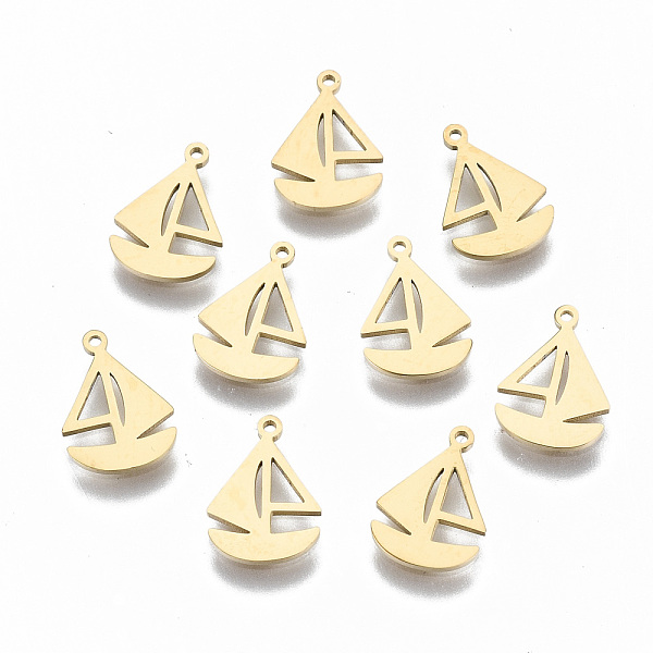 PandaHall 304 Stainless Steel Charms, Laser Cut, Sailboat, Real 14K Gold Plated, 10x7.5x1mm, Hole: 0.6mm 304 Stainless Steel Building
PandaHall 304 Stainless Steel Charms, Laser Cut, Sailboat, Real 14K Gold Plated, 10x7.5x1mm, Hole: 0.6mm 304 Stainless Steel Building