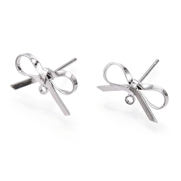 PandaHall Brass Stud Earring Findings, with Loop, Bowknot, Nickel Free, Real Platinum Plated, 8~10x15mm, Hole: 1.2mm, Pin: 0.7mm. Brass...
PandaHall Brass Stud Earring Findings, with Loop, Bowknot, Nickel Free, Real Platinum Plated, 8~10x15mm, Hole: 1.2mm, Pin: 0.7mm. Brass...
