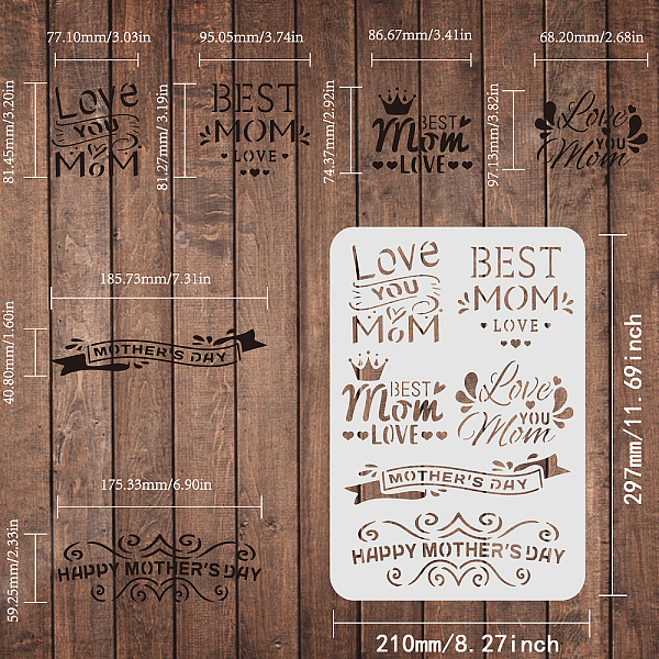 PandaHall FINGERINSPIRE Happy Mother's Day Stencils 29.7x21cm Mother's Day Decoration Stencils Love You Mom/Best Mom Drawing Stencil for...
PandaHall FINGERINSPIRE Happy Mother's Day Stencils 29.7x21cm Mother's Day Decoration Stencils Love You Mom/Best Mom Drawing Stencil for...