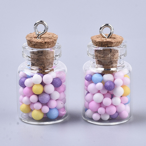 PandaHall Glass Wishing Bottle Pendant Decorations, with Polystyrene Foam Inside, Cork Stopper and Iron Screw Eye Pin Peg Bails, Pink...
PandaHall Glass Wishing Bottle Pendant Decorations, with Polystyrene Foam Inside, Cork Stopper and Iron Screw Eye Pin Peg Bails, Pink...