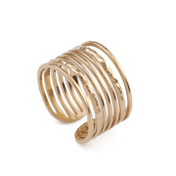 PandaHall Ion Plating(IP) 304 Stainless Steel Multi Line Open Cuff Rings for Women, Real 14K Gold Plated, Inner Diameter: 15.8mm 304...
PandaHall Ion Plating(IP) 304 Stainless Steel Multi Line Open Cuff Rings for Women, Real 14K Gold Plated, Inner Diameter: 15.8mm 304...