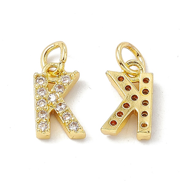 PandaHall Real 18K Gold Plated Brass Micro Pave Clear Cubic Zirconia Charms, with Jump Ring, Letter.K, 11x6.5x2.5mm, Hole: 3.4mm Brass+Cubic...
PandaHall Real 18K Gold Plated Brass Micro Pave Clear Cubic Zirconia Charms, with Jump Ring, Letter.K, 11x6.5x2.5mm, Hole: 3.4mm Brass+Cubic...