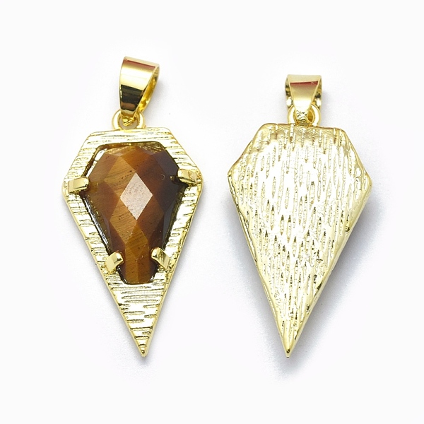 PandaHall Natural Tiger Eye Pendants, with Brass Findings, Diamond, Faceted, Golden, 28x15x5.5mm, Hole: 4mm Tiger Eye Diamond
PandaHall Natural Tiger Eye Pendants, with Brass Findings, Diamond, Faceted, Golden, 28x15x5.5mm, Hole: 4mm Tiger Eye Diamond